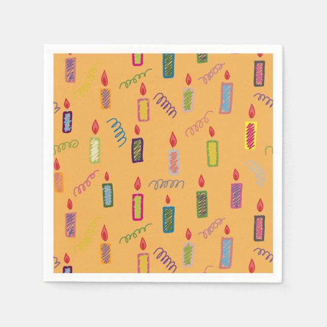 Guardanapo De Papel Colorful Candles Happy Birthday Napkins (Frente)