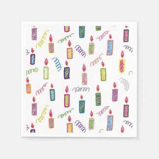 Guardanapo De Papel Colorful Candles Happy Birthday Napkins