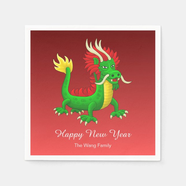 Guardanapo De Papel Colorful Chinese Dragon (Frente)