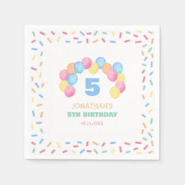 Guardanapo De Papel Colorful Confetti Frame Balloon Arch Birthday