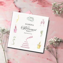 Guardanapo De Papel Colorful Drinks and Bottles Retirement Party