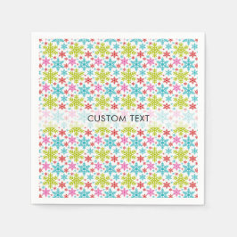 Guardanapo De Papel Colorful Retro Snowflakes Christmas Custom Paper