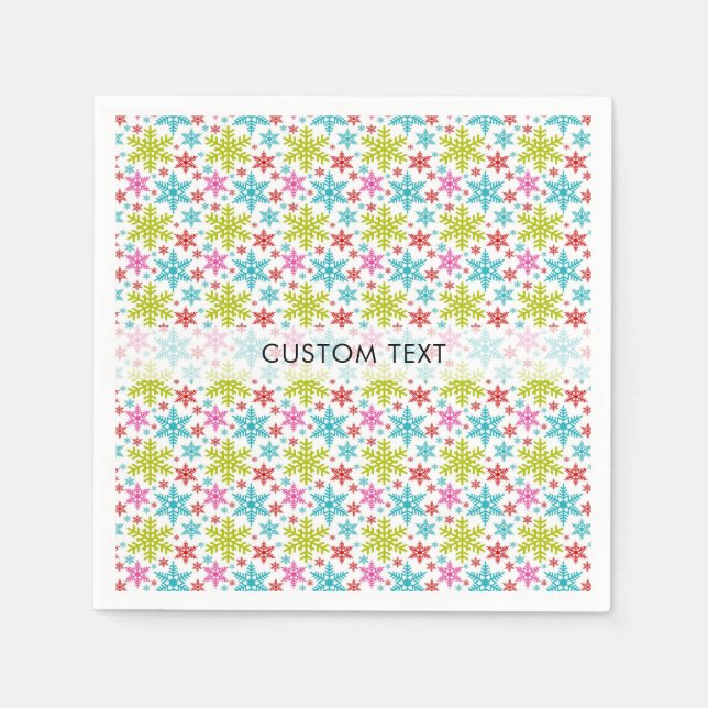 Guardanapo De Papel Colorful Retro Snowflakes Christmas Custom Paper (Frente)