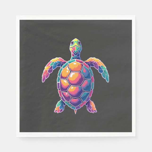 Guardanapo De Papel Colorful Splash Eastern Box Turtle (2) (Frente)