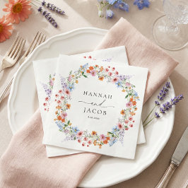 Guardanapo De Papel Colorful Wildflower Meadow Personalized Wedding