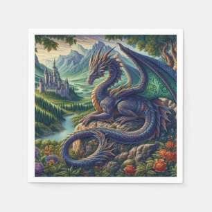 Guardanapo De Papel Colorida, castelo Dragão Medieval