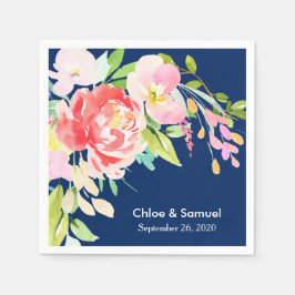 Guardanapo De Papel Colorida Cattails e Casamento Floral