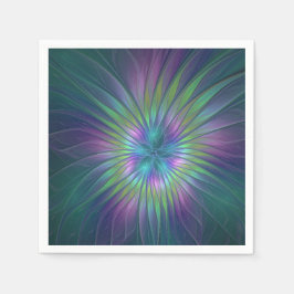 Guardanapo De Papel Colorida Shiny Fantasy Flor Abstrato Arte Fractal