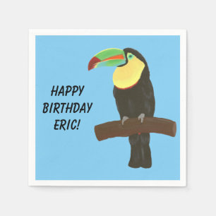 Guardanapo De Papel Colorida Toucan Bird Happy Birthday Napkins