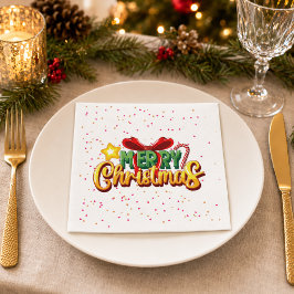 Guardanapo De Papel Colorido Arco de Natal e Cana de Açúcar