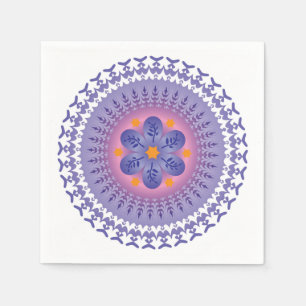 Guardanapo De Papel Colorido, Mandala Energy Wheel Flower Harmony