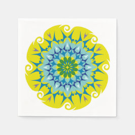 Guardanapo De Papel Colorido, Mandala Energy Wheel Flower Harmony