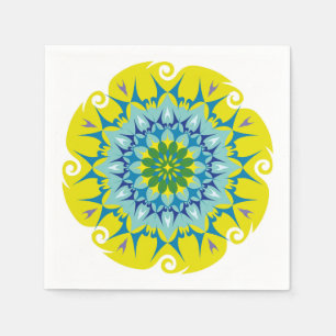 Guardanapo De Papel Colorido, Mandala Energy Wheel Flower Harmony