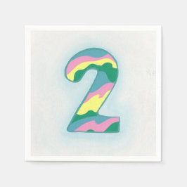 Guardanapo De Papel Colorido Número Dois Papéis de Aniversário Nápoles