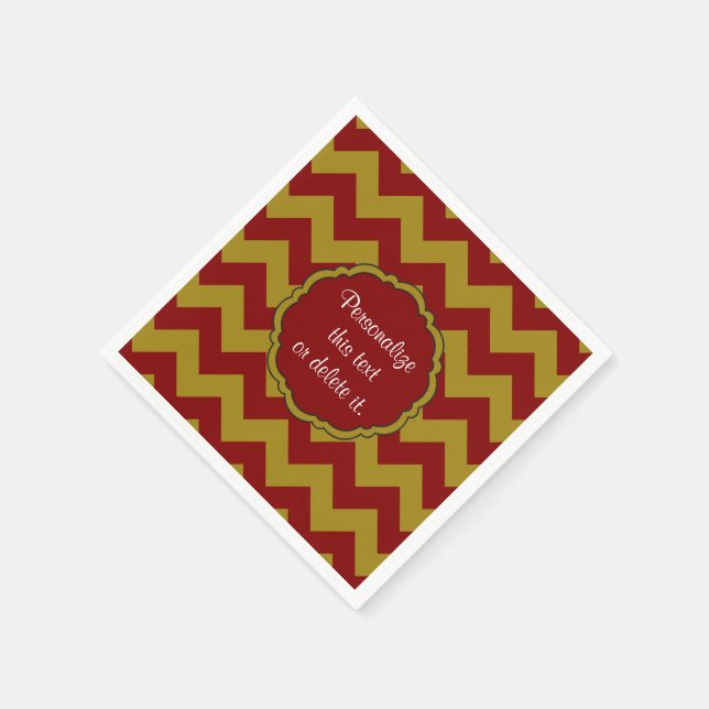 Guardanapo De Papel Colors-Chevron, Maroon-Dourado- (Canto)