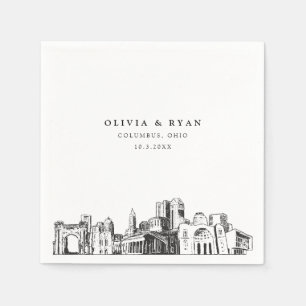 Guardanapo De Papel Columbus Ohio Wedding Minimalist Paper