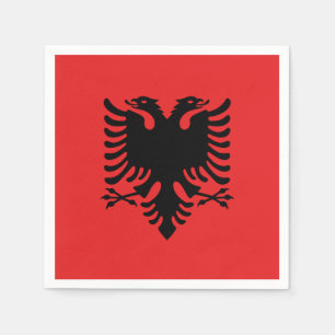 Guardanapo de papel com a bandeira de Albânia
