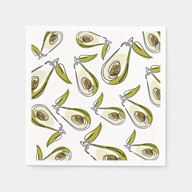 Guardanapo de papel com abacate. (Frente)