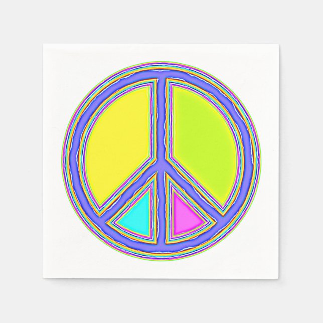 Guardanapo De Papel Com Cores Preenchidas Sinal de PAZ 1 (Frente)