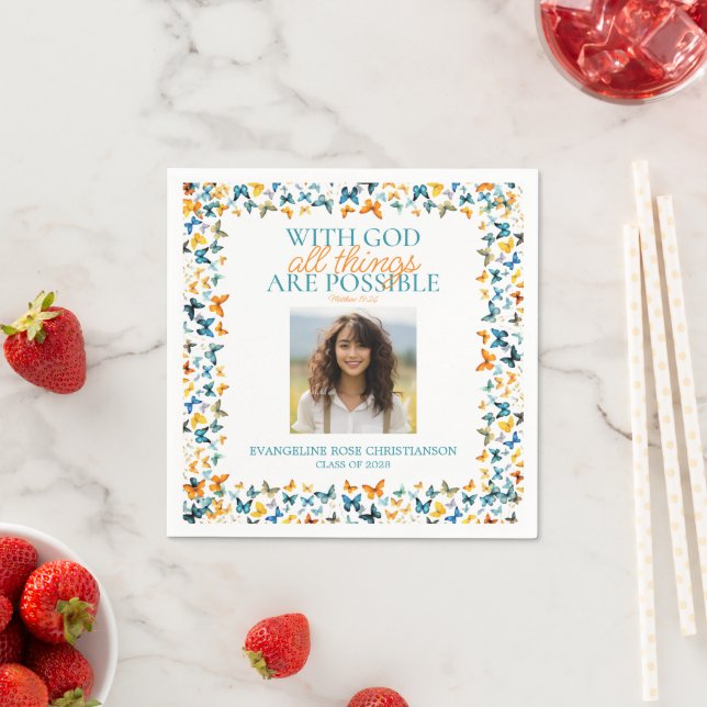 Guardanapo De Papel Com Deus, todas as coisas são possíveis Formandos  (Insitu)