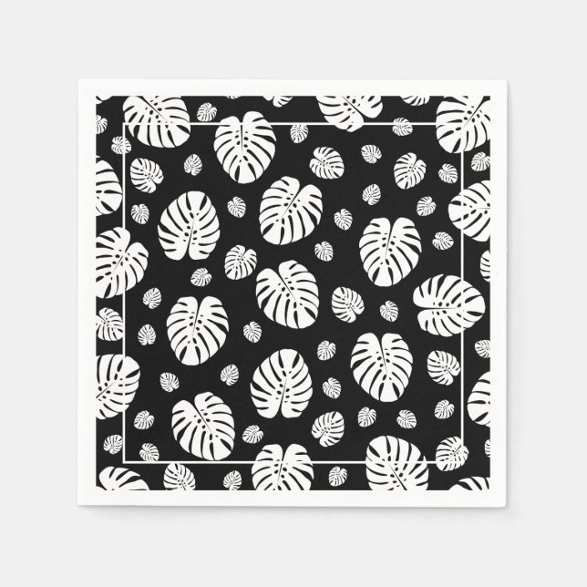 Guardanapo de Papel com Estampa de Folhas de Palme (Frente)