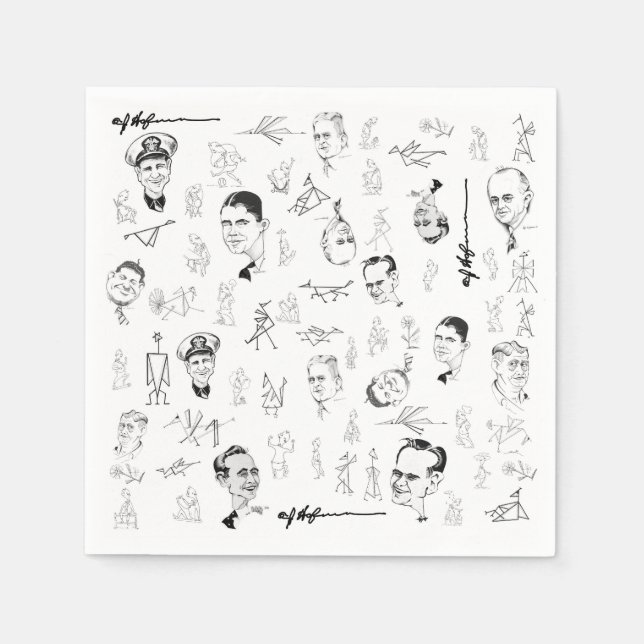 Guardanapo de papel com gráficos do Art Hofmann (Frente)