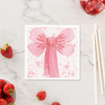 Guardanapo de papel com laço rosa