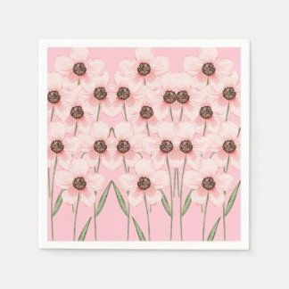 Guardanapo de papel com padrão floral rosa