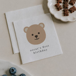 Guardanapo de papel com rosto de ursinho