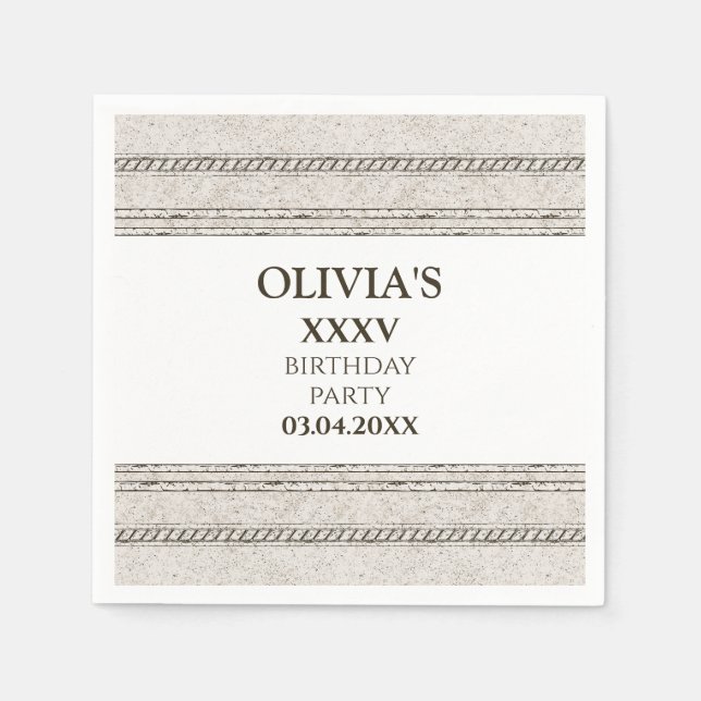 Guardanapo de papel com tema grego com elementos d (Frente)