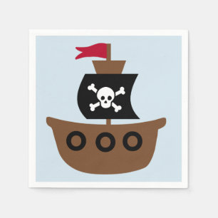 Guardanapo de papel com um navio de pirata