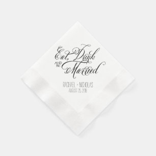 Guardanapo De Papel Coma a bebida e é casado   que Wedding