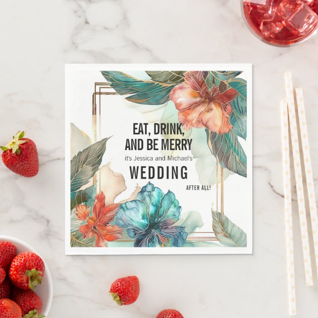 Guardanapo De Papel 💗 Coma, Beba... Casamento Hibiscus Serenade Parad (Insitu)