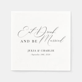 Guardanapo De Papel Coma, Beba, Case-Se Com Um Casamento Elegante Mode