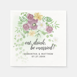 Guardanapo De Papel Coma Bebida Casar-Se Com Um Casamento De Primavera
