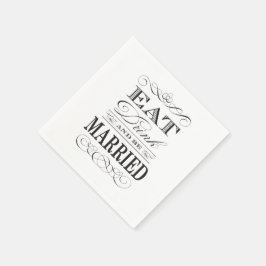 Guardanapo De Papel Coma Bebida e seja casado Elegante