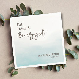 Guardanapo De Papel Coma Bebida Seja Engajada Festa de noivado Azul Du