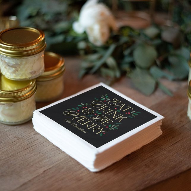 Guardanapo De Papel Coma Bebida Seja Feliz Festa De Natal Napkins (Criador carregado)