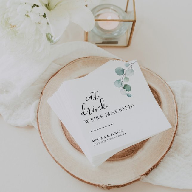 Guardanapo De Papel Coma Clássica Bebida Somos Casados (Criador carregado)