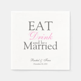 Guardanapo De Papel Coma e seja casado, coquetel Napkin