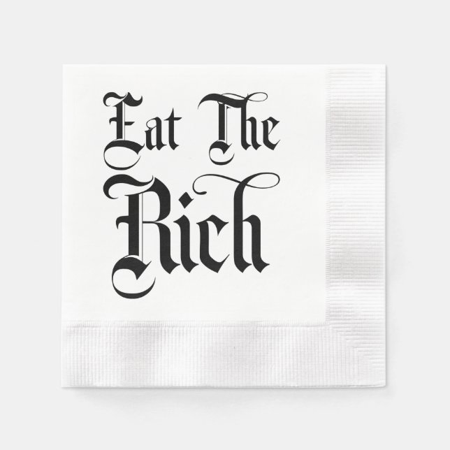 Guardanapo De Papel Coma O Rich Engraçado Cocktail Napkin (Frente)