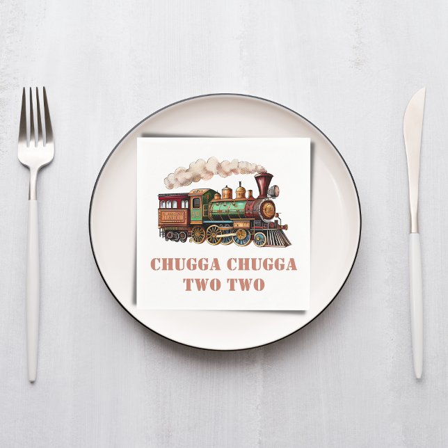 Guardanapo De Papel Comboio 2º segundo aniversário Chugga Chugga Dois (Criador carregado)