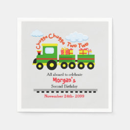 Guardanapo De Papel Comboio Colorido Com segundo aniversário Com Prese