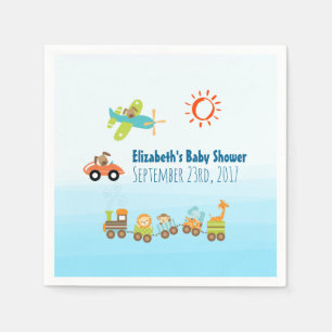 Guardanapo De Papel Comboio de Brinquedos e Chá de fraldas de Rapazes 