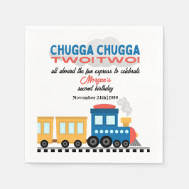 Guardanapo De Papel Comboio de Cartoon Colorido do segundo aniversário