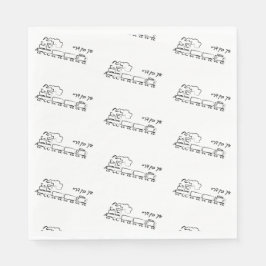 Guardanapo De Papel Comboio Negro e Branco em Nápoles