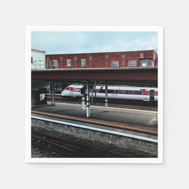 Guardanapo De Papel Comboio vermelho e branco (Frente)