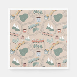 Guardanapo De Papel Comboios coloridos em comboios de alta velocidade