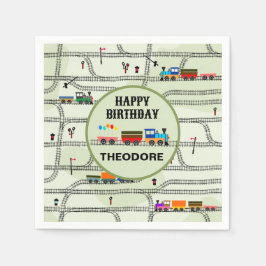 Guardanapo De Papel Comboios e pistas de crianças ferroviárias Papel N