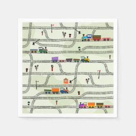 Guardanapo De Papel Comboios e trilhas de crianças ferroviárias